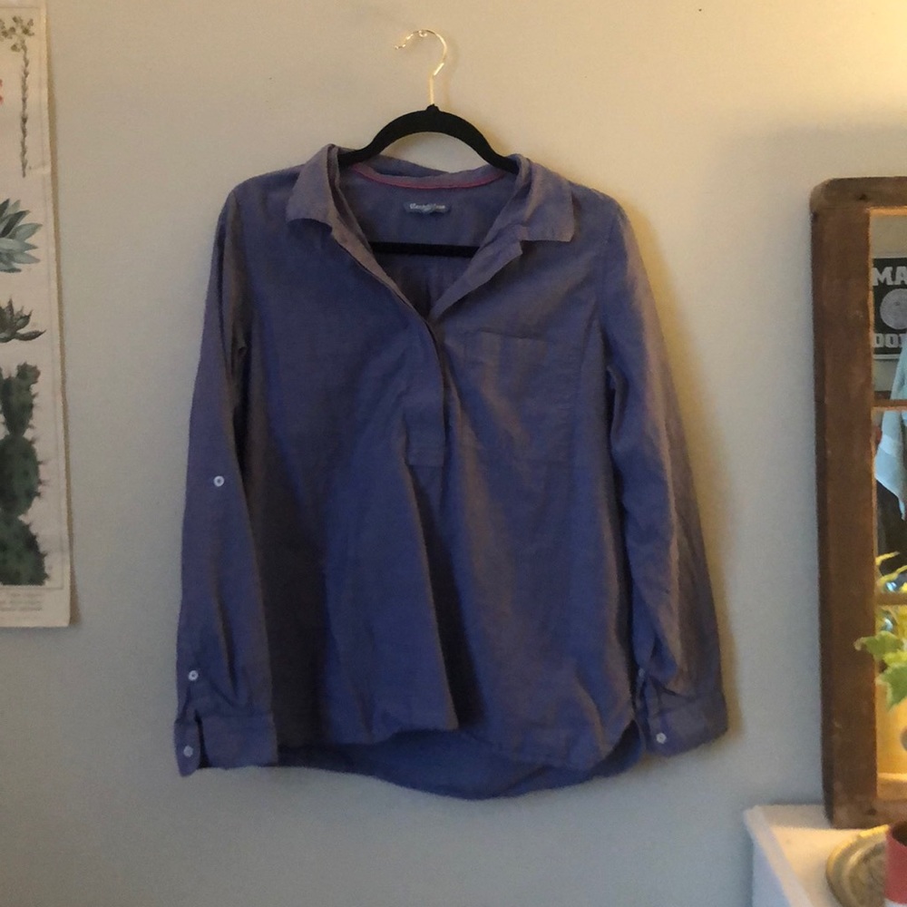 Button Down Blue Textured Shirt